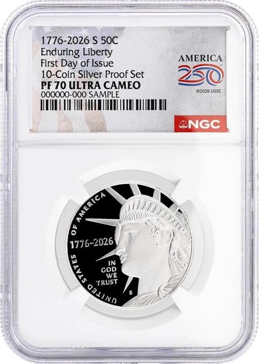 2026 S Silver Proof 10-Coin Set NGC PF70 UCAM First Day of Issue America 250 - 4