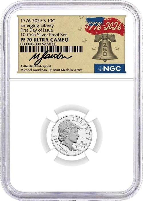 2026 S Silver Proof 10-Coin Set NGC PF70 UCAM First Day of Issue Gaudioso - 4