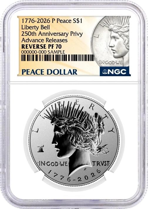 1776-2026 P Morgan & Peace Dollar Reverse Proof Set NGC PF70 Advanced Releases - 5