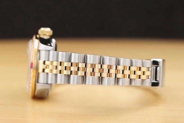 ROLEX LADIES DATEJUST 69173 RED VIGNETTE FACTORY DIAMOND 18K GOLD SS RUBY WATCH - 5