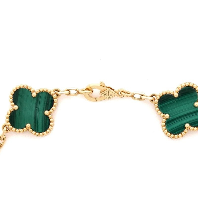 Van Cleef & Arpels Vintage Alhambra 5 Motifs Bracelet 18K Yellow Gold - 4