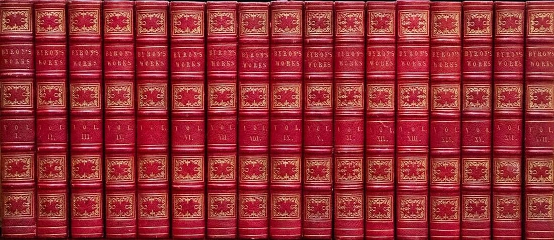 1848 The Works of Lord Byron Fine Leather Binding Great Condition Rare - 2