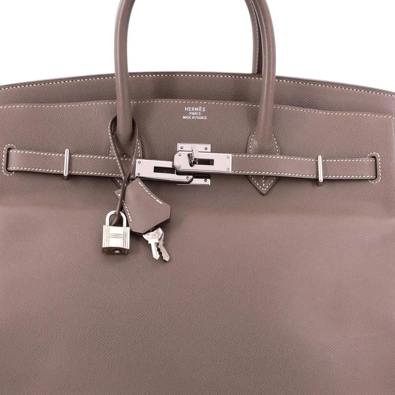 Hermes HAC Birkin Bag Grey Epsom with Palladium Hardware 36 - 6