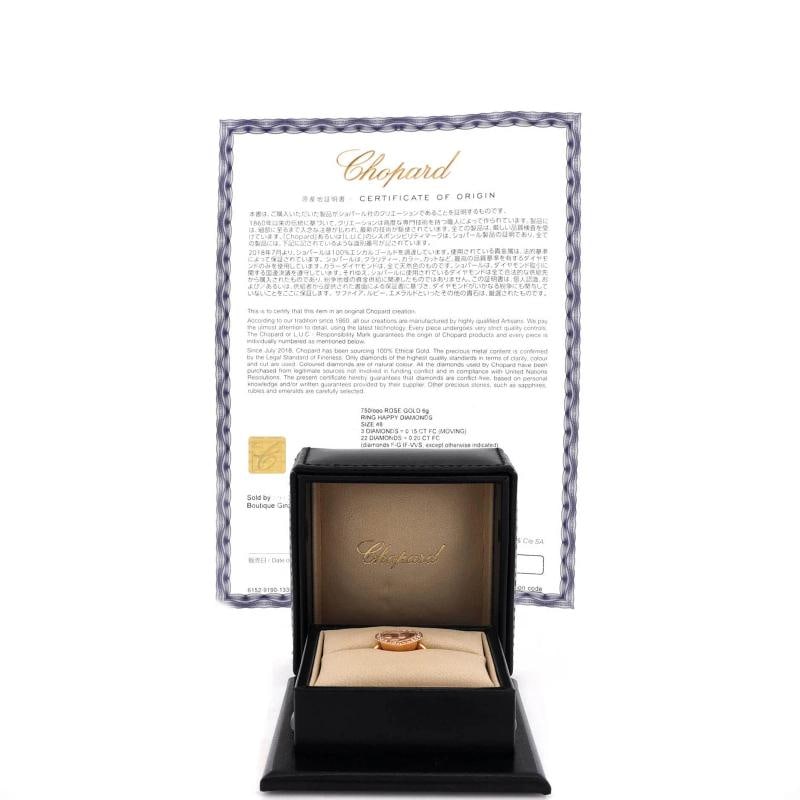 Chopard Happy Diamonds Heart Ring 18K Rose Gold with Diamonds and 3 Floating - 2