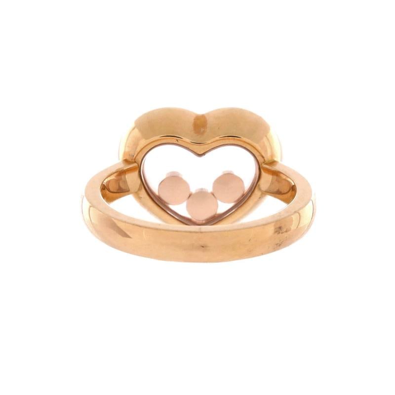Chopard Happy Diamonds Heart Ring 18K Rose Gold with Diamonds and 3 Floating - 3