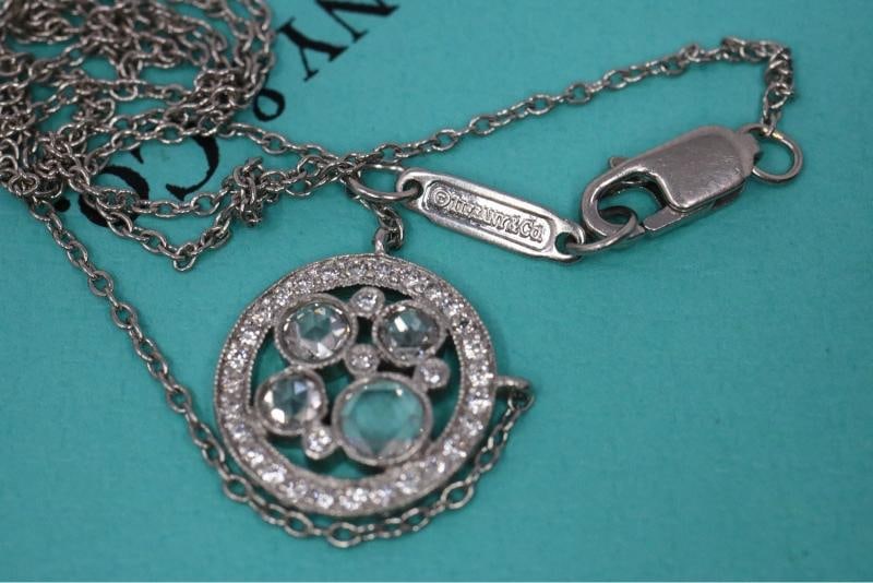 Tiffany & Co Platinum Diamond Cobblestone Pendant Necklace Platinum $4,500 - 7