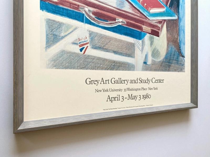 DAVID HOCKNEY RARE 1980 LITHO PRINT FRAMED LRG EXHIBIT POSTER 1977~(28 3/8" W X 38 7/8" H X 1 5/8... - 7