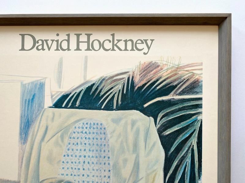 DAVID HOCKNEY RARE 1980 LITHO PRINT FRAMED LRG EXHIBIT POSTER 1977~(28 3/8" W X 38 7/8" H X 1 5/8... - 8