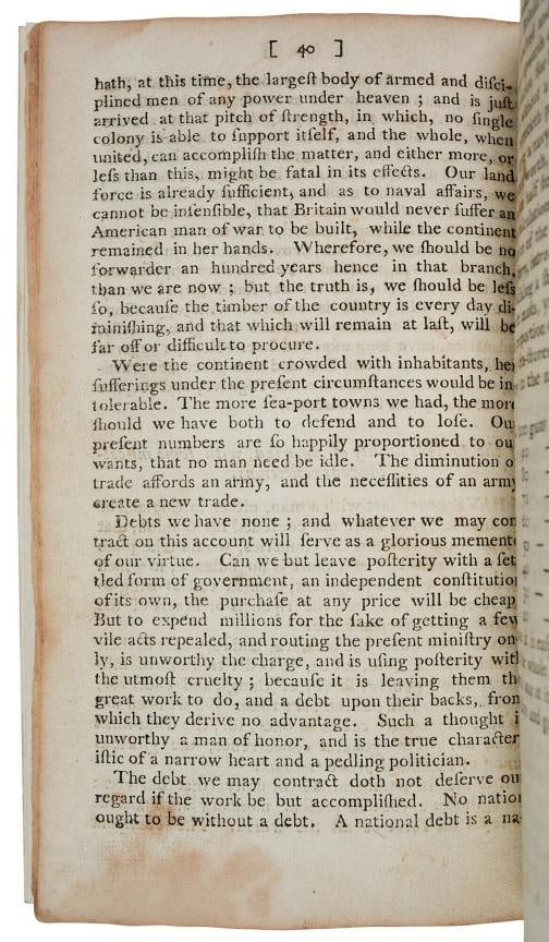 Common Sense ~ by THOMAS PAINE ~ First Thus ~ Disbound from 1st Collection 1792 - 6