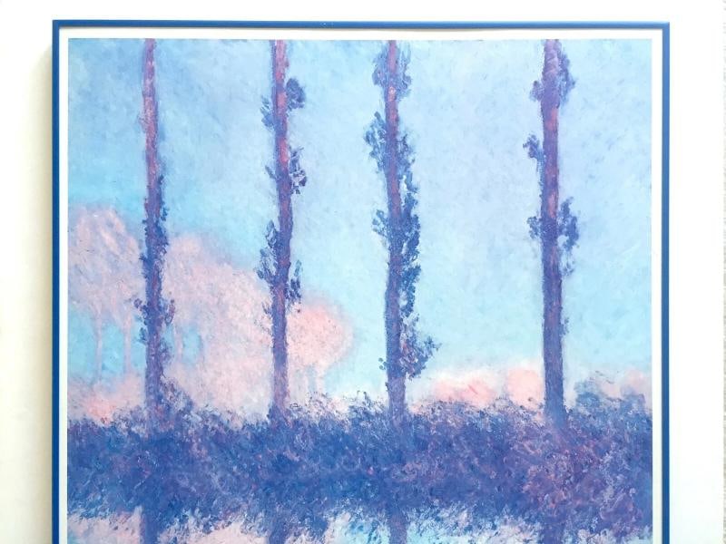 CLAUDE MONET RARE VTG 1978 LITHOGRAPH PRINT FRAMED EXHBTN POSTER "POPLARS" 1891 - 2