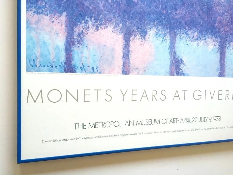 CLAUDE MONET RARE VTG 1978 LITHOGRAPH PRINT FRAMED EXHBTN POSTER "POPLARS" 1891 - 7
