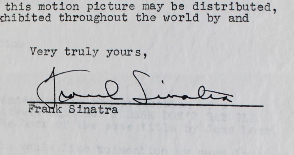 Frank Sinatra Signed 2 Page 8.5x11 Typed Naming Right Release Contract PSA & BAS - 2
