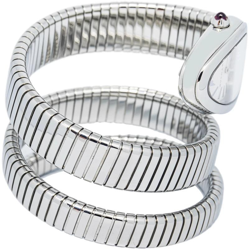 Bvlgari Serpenti Tubogas SP35S Triple Twist Steel White Roman Quartz 35mm - 3