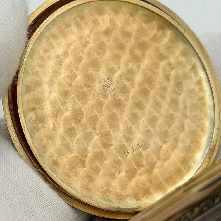 Vintage IWC Schaffhausen 1930s Pocket Watch 14k Yellow Gold Movement 887571 - 9