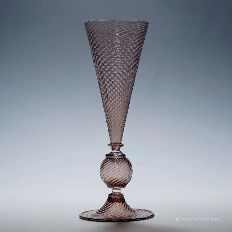 Vetro Soffiato Glass Vase, Venini Murano ca. 1950s: height: 9.65 inches diameter: 3.74 inches. Condition: Used,Brand: ArtGlass,Type: Vase,Country of Origin: Italy