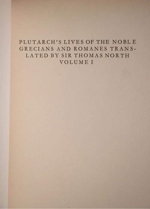 1928 Plutarch's Lives of the Noble Grecians and Romanes Limited Signed Fine Bind - 5