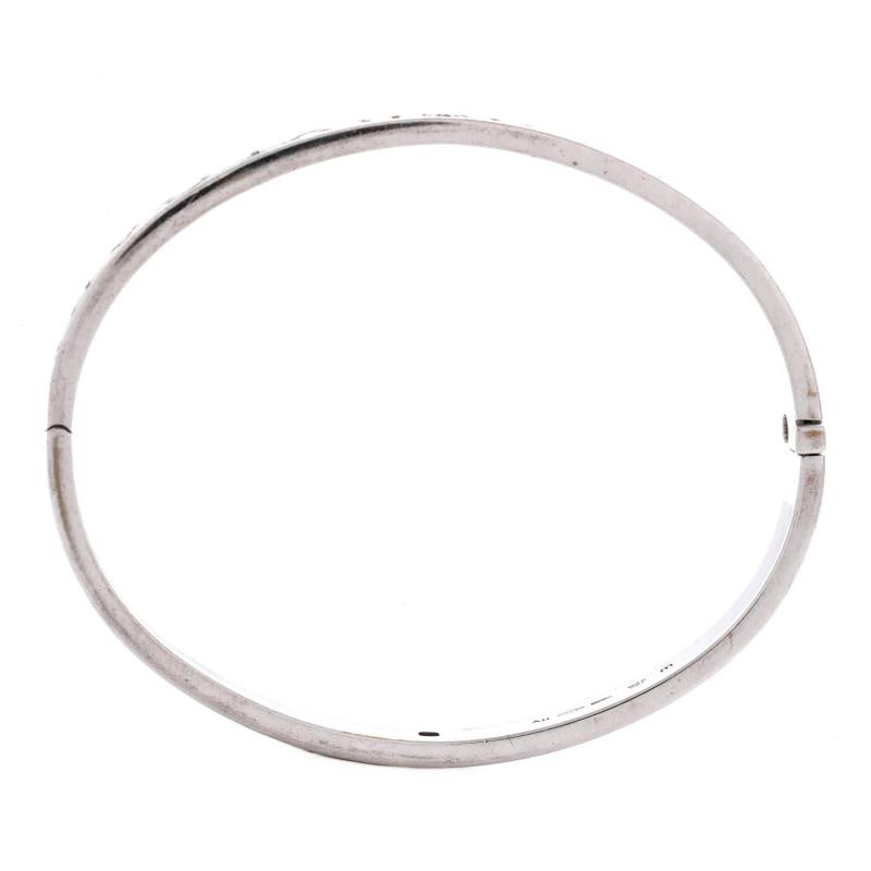 Bvlgari Bvlgari Bvlgari Bangle Bracelet 18K White Gold with 2 Diamonds - 2