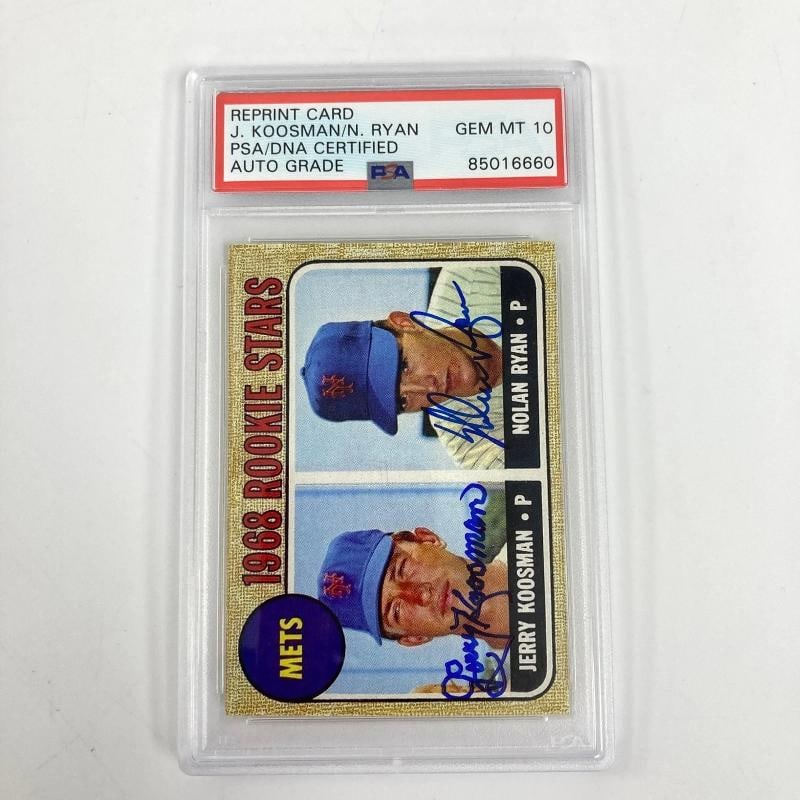 NOLAN RYAN & JERRY KOOSMAN Signed 1999 Topps 1968 Rookie Card #1 PSA 10 AUTO - 2