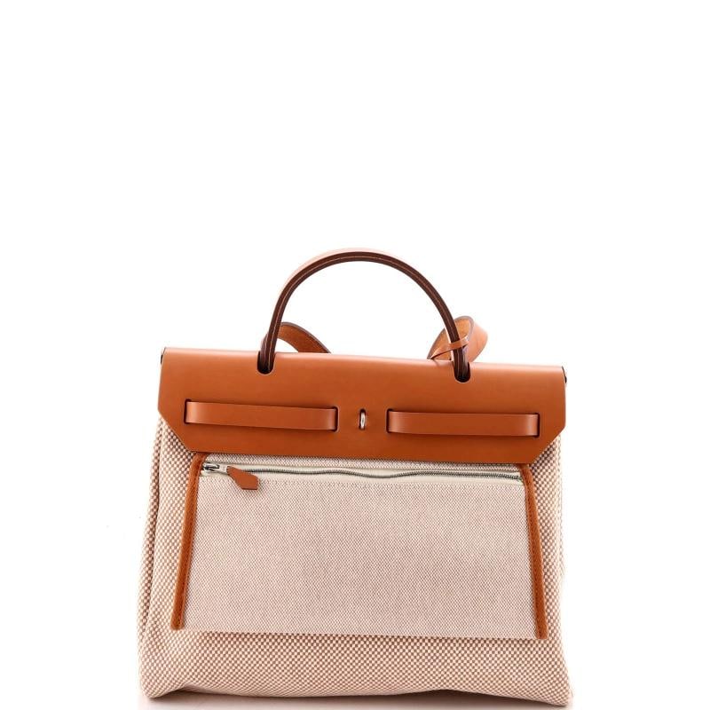 Hermes Herbag Zip Criss Viking Toile and Leather 31 - 4