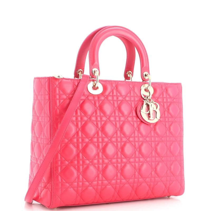 Christian Dior Lady Dior Bag Cannage Quilt Lambskin Large - 2