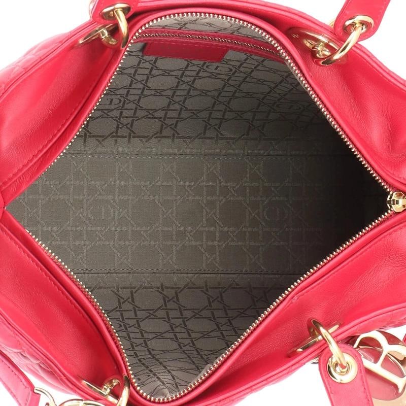 Christian Dior Lady Dior Bag Cannage Quilt Lambskin Large - 5