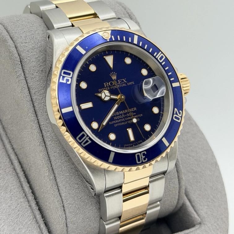 Rolex Submariner Date Blue 16613 40mm Blue Dial 18k Yellow Gold Stainless Steel - 4