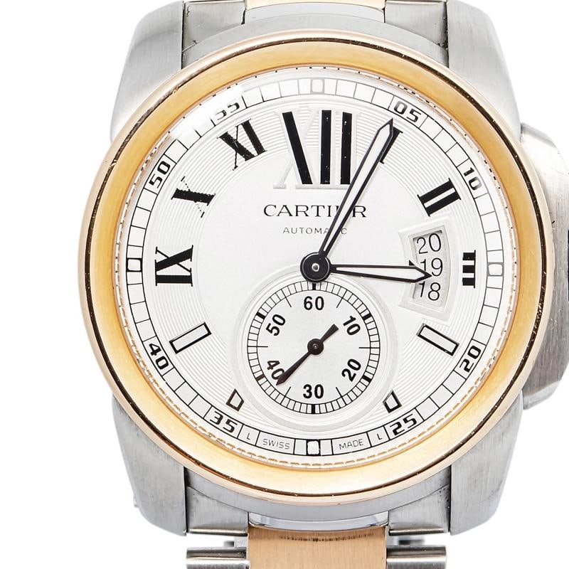 Cartier Calibre De W7100036 18K Rose gold Two Tones Silver Dial Automatic 42mm - 2