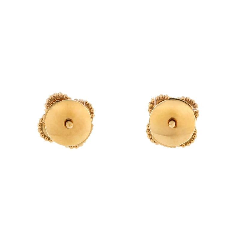 Van Cleef & Arpels Sweet Alhambra Stud Earrings 18K Yellow Gold and Onyx - 3