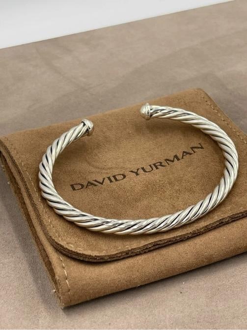 David Yurman Cable Cuff Bracelet 6mm PavÃƒÂ©-Set Diamonds Sterling Silver XL - 2