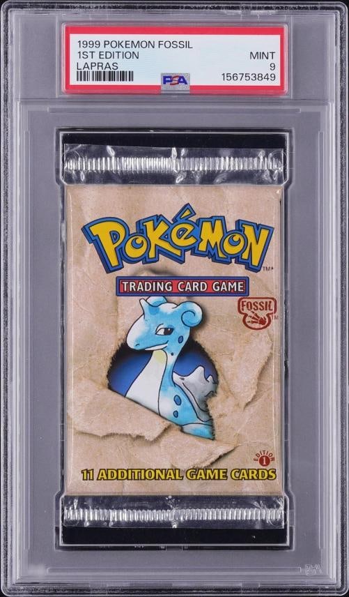 PSA 9 1999 Pokemon Fossil 1st Edition Booster Pack Set~English - 2