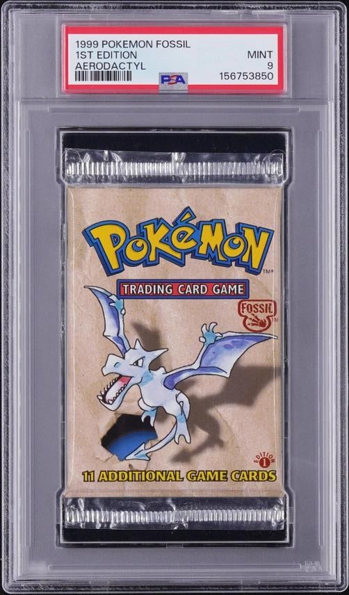 PSA 9 1999 Pokemon Fossil 1st Edition Booster Pack Set~English - 4
