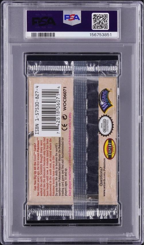 PSA 9 1999 Pokemon Fossil 1st Edition Booster Pack Set~English - 7