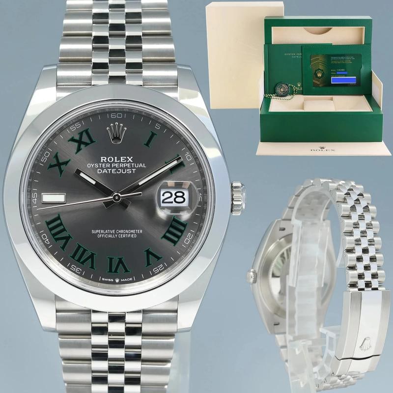 2025 NEW PAPERS Rolex 126300 DateJust 41 Steel Wimbledon Jubilee 41mm Watch Box: Condition: New with box and papers: This item is brand new and has never been worn. It still has the original ... Read moreabout the conditionNew with box and papers:,Brand: Rolex,Department: Unisex
