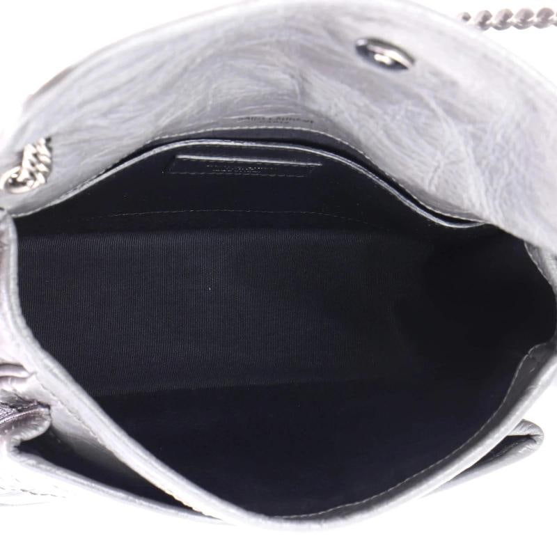 Saint Laurent Niki Chain Flap Bag Matelasse Chevron Leather Baby - 5