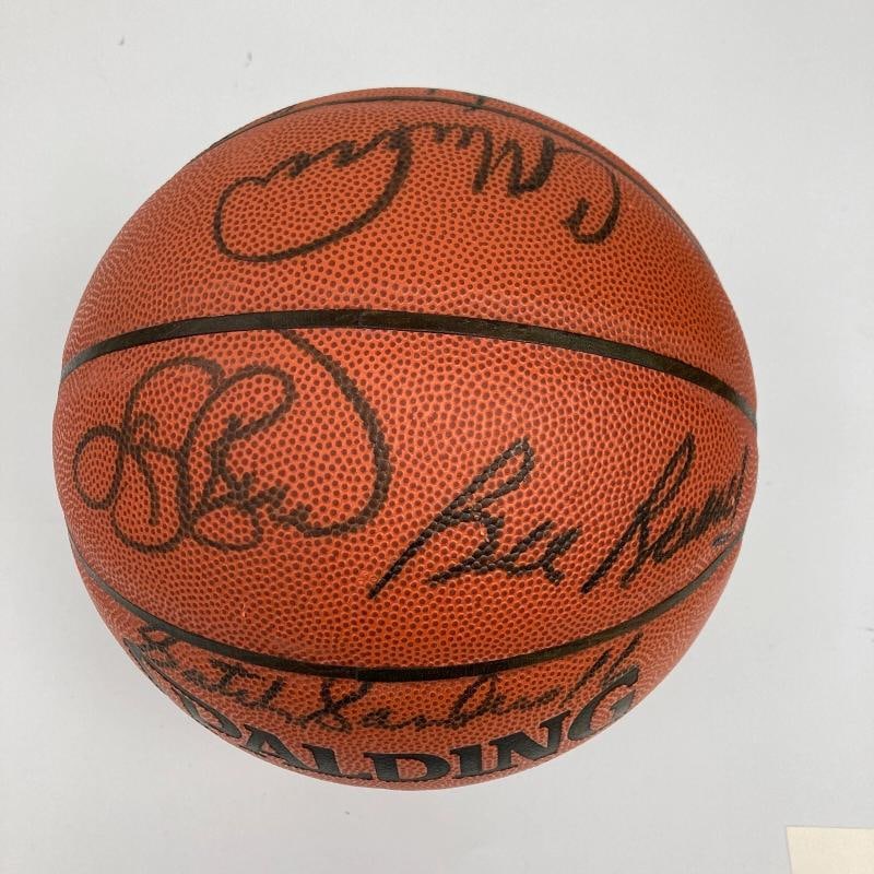 Bill Russell Larry Bird Boston Celtics HOF Legends Signed Basketball 14 Sigs JSA - 3