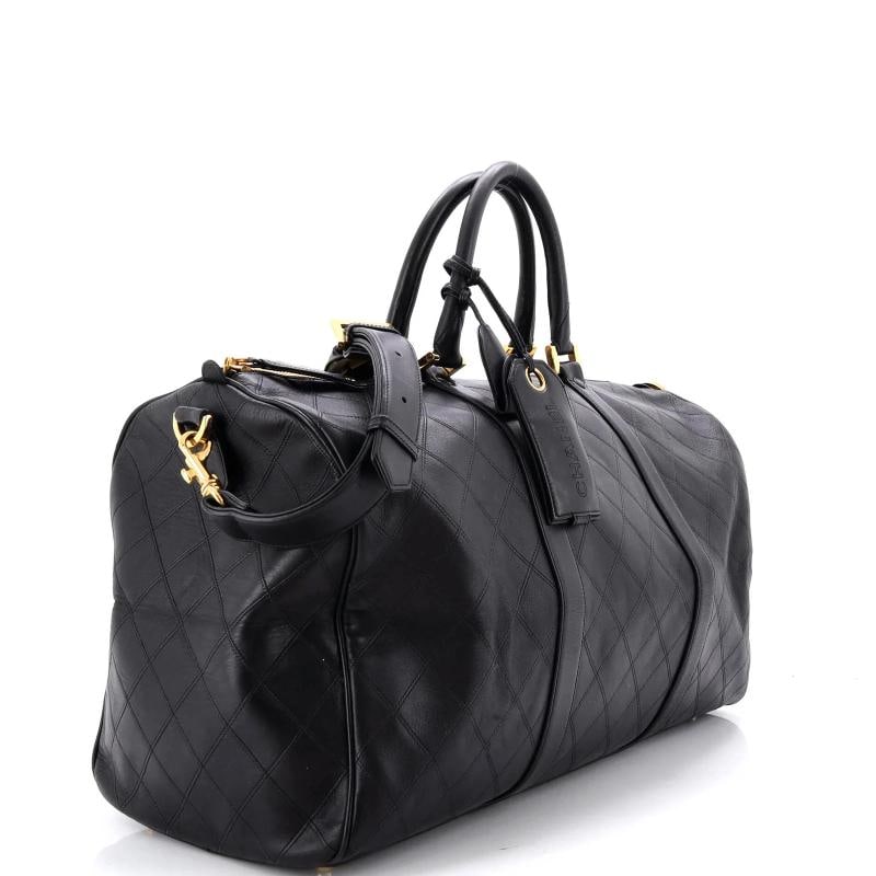 Chanel Vintage Diamond Stitch Boston Bag Quilted Lambskin Large - 2