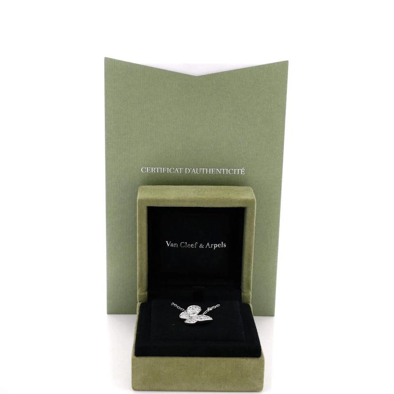Van Cleef & Arpels Two Butterfly Pendant Necklace 18K White Gold and Diamonds - 2