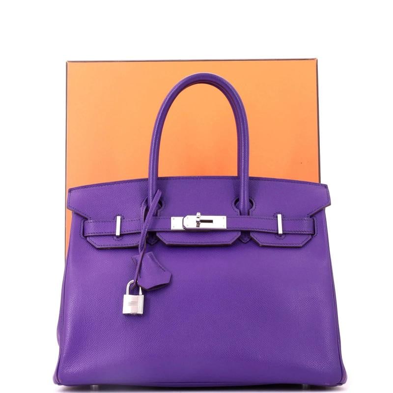 Hermes Birkin Handbag Crocus Epsom with Palladium Hardware 30 - 2