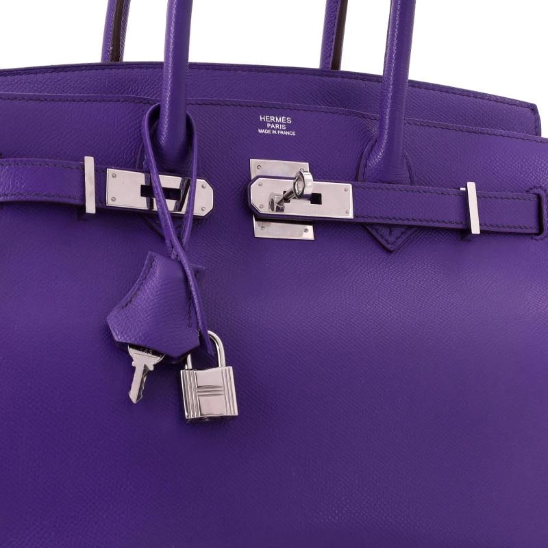 Hermes Birkin Handbag Crocus Epsom with Palladium Hardware 30 - 7