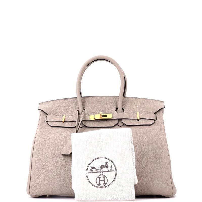 Hermes Birkin Handbag Grey Togo with Gold Hardware 35 - 2