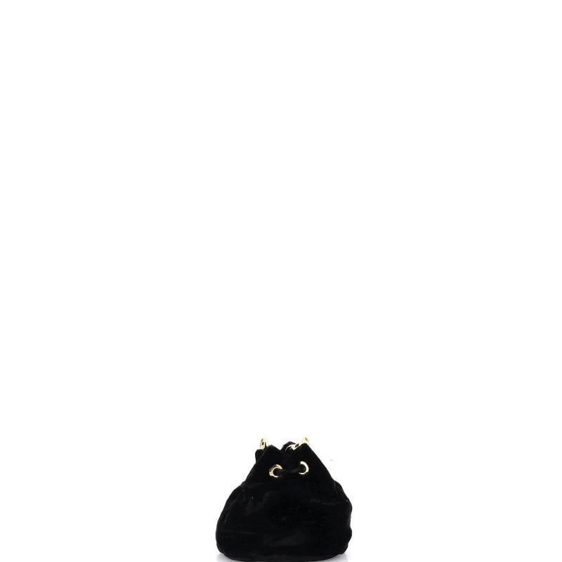 Prada Triangle Logo Drawstring Pouch Bucket Bag Velvet Mini - 3