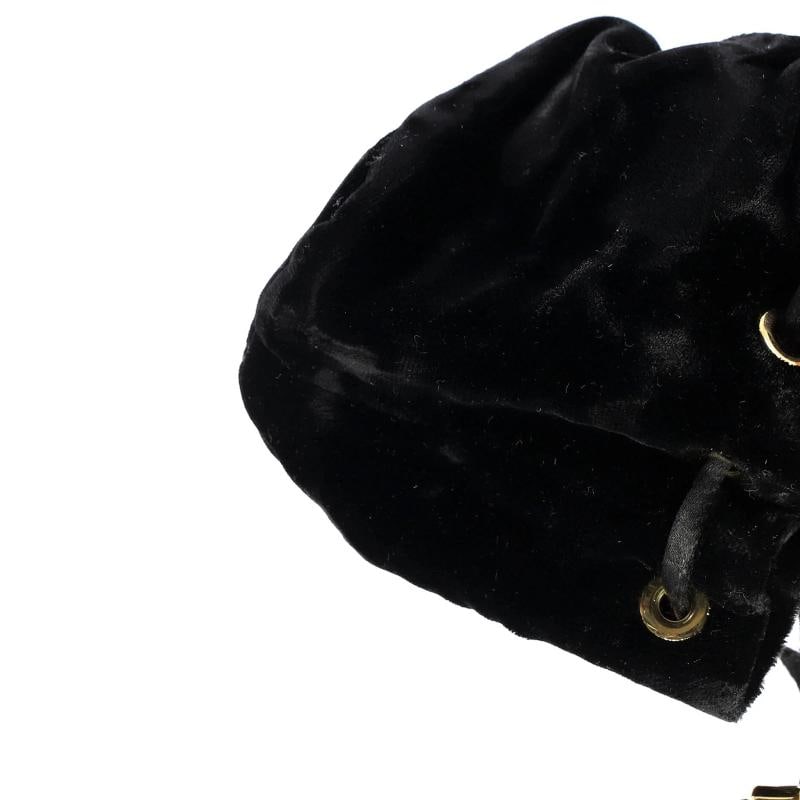 Prada Triangle Logo Drawstring Pouch Bucket Bag Velvet Mini - 7