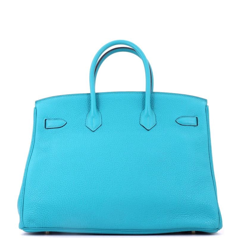 Hermes Birkin Handbag Blue Togo with Gold Hardware 35 - 3