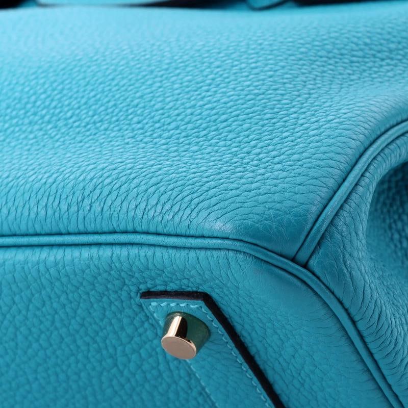 Hermes Birkin Handbag Blue Togo with Gold Hardware 35 - 7