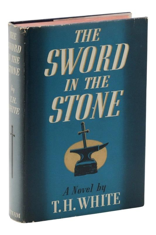 The Sword in the Stone ~ by T. H. WHITE ~ First US Edition ~ 1st Printing 1939: First American edition, first printing New York: G. P. Putnam's Sons, 1939. First American edition, first printing. [vi], 312 pp. Bound in publisher's cobalt cloth stamped in gilt, mauve topstain, pic