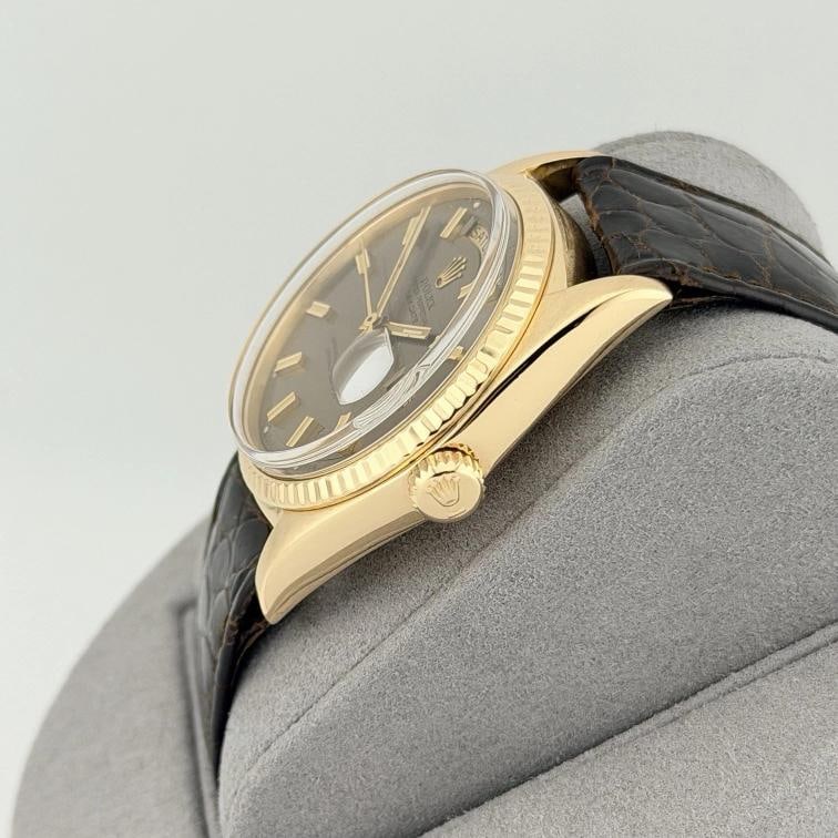 Vintage Rolex Day Date 1803 36mm Grey Wide Boy Dial 18k Yellow Gold - 12