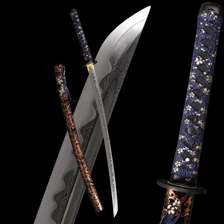 Japanese Damascus Steel Katana Sword: Overall Length: 40.5 Inch /104Cm Nagasa Length: 27.8inch/70.5cm Handle Length: 10.6 Inch / 27 Cm . Condition: New: A brand-new, unused, unopened, undamaged item (including handmade items). See the
