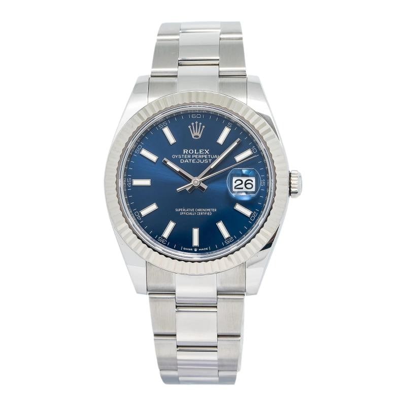Rolex Datejust 126334 2024 Complete Oyster Steel Blue Index Auto 41mm: Case Size 41mm Wrist Fit 7.75 inches Box Yes Papers Yes Condition Ã¢â‚¬â€ Excellent Full Specifications SKU Rolex#3242 Brand Rolex Model Datejust Reference