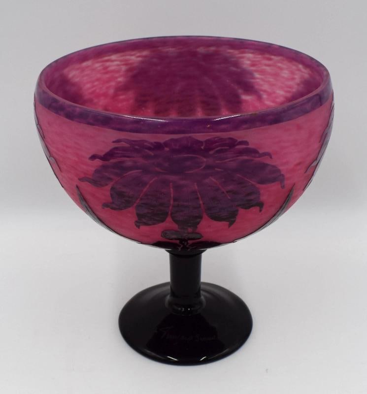 Schneider Le Verre Francais Cameo Art Glass Vase-Centerpiece Made for Ovingtons - 2