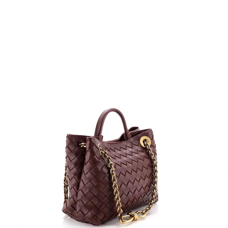 Bottega Veneta Andiamo Chain Top Handle Bag Intrecciato Nappa Small - 2